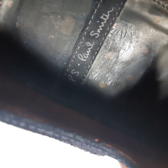 Paul Smith SZ 42 (9.5) Blue Suede Lace Up Low Top Almond Toe Derby - Picture 13 of 15